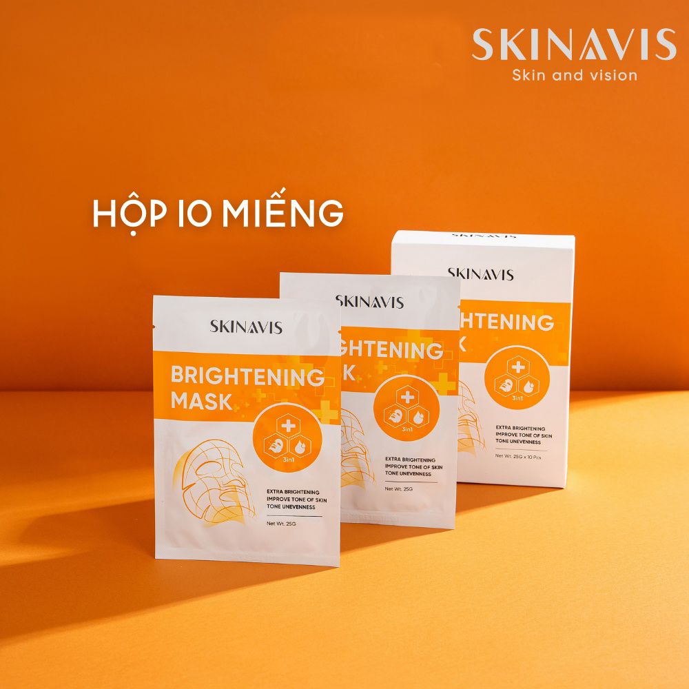 Mặt nạ trắng da Skinavis Brightening Mask - Hộp 10 miếng