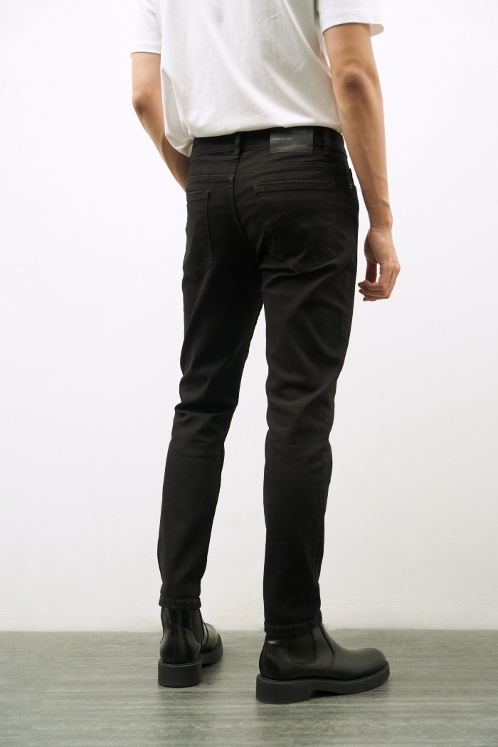 Quần Jean nam Routine màu đen form slimfit có độ co giãn 10F20DPA102CR2