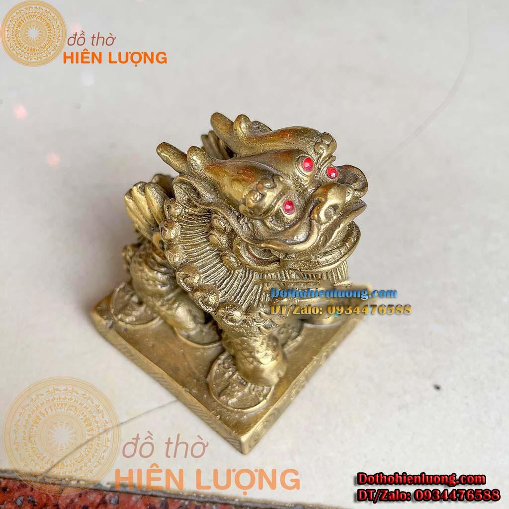 Tượng Kì Lân Bệ Vuông Bằng Đồng - Tứ Linh Phong Thủy