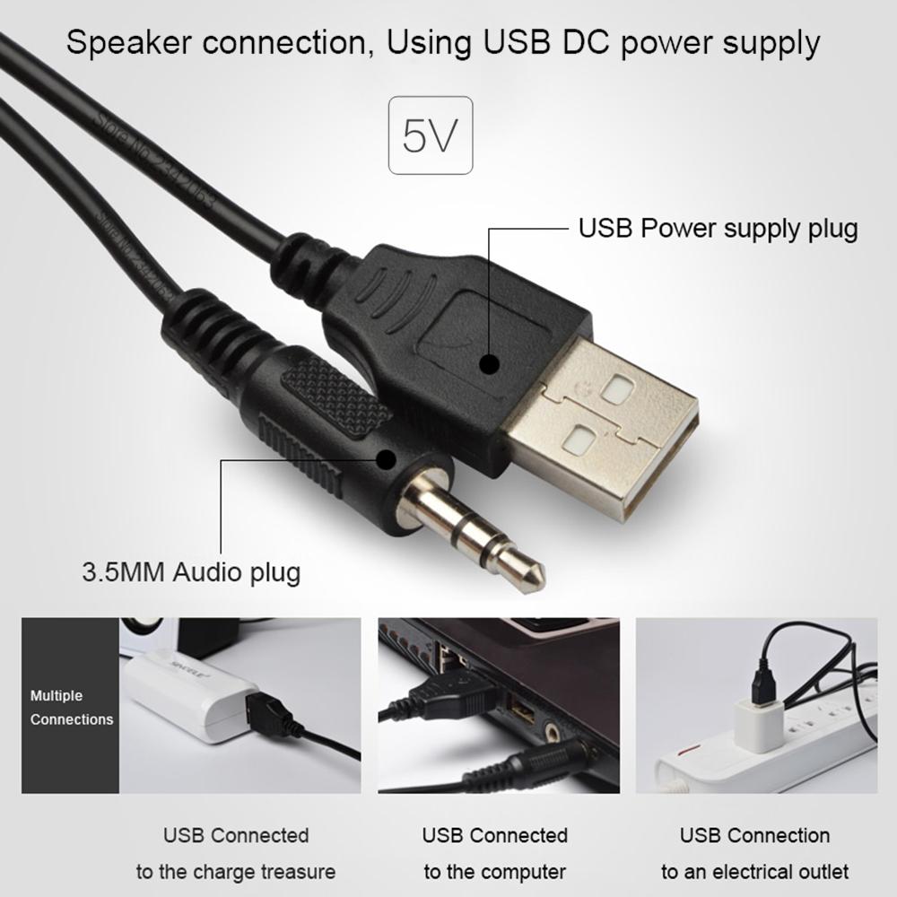 Bộ loa Bluetooth có dây USB SADA D-201 siêu trầm Hộp âm thanh cho máy tính xách tay để bàn