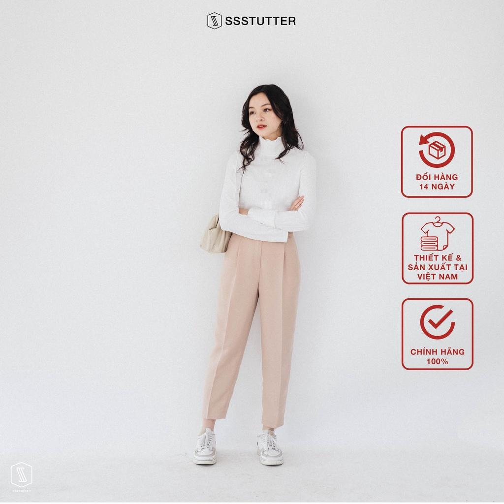 Quần dài nữ SSSTUTTER dáng ôm đính kèm đai Side Pants / her