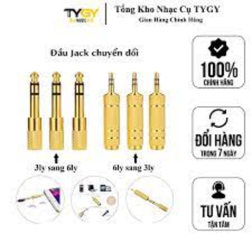 Đầu Jack chuyển đổi âm thanh TYGY Music