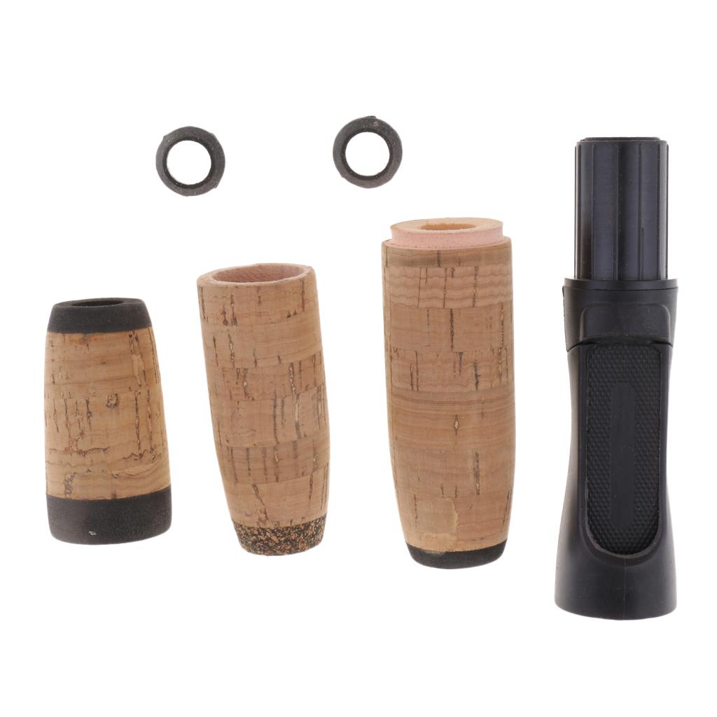 Lightweight Spinning Fishing Rod Handle Kit Soft Composite Cork Handle Grip with Plastic Reel Seat