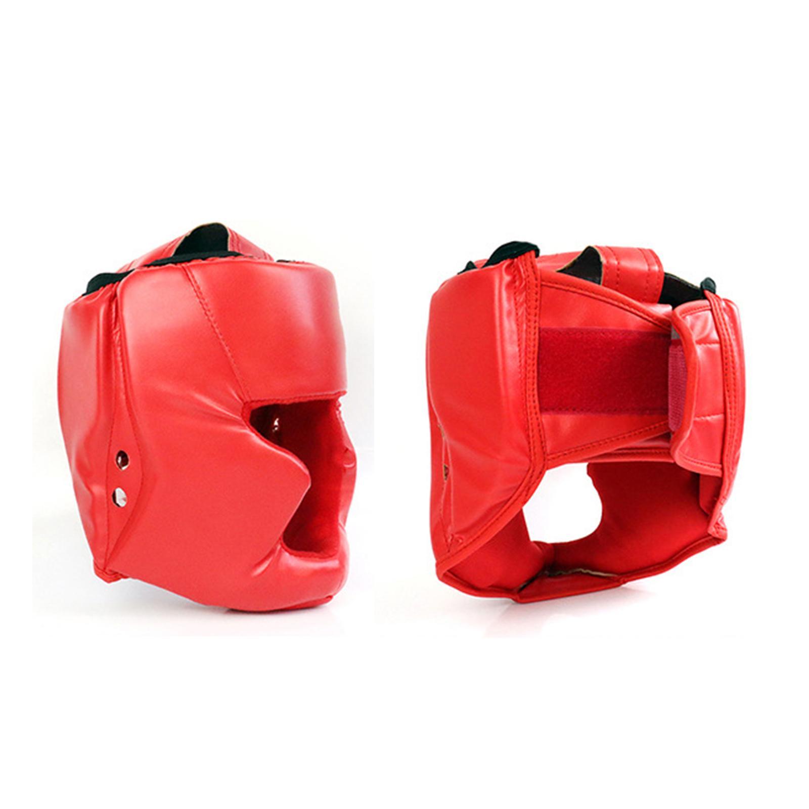 Head Guard Boxing Sparring Head Protector Mma Head Face 58 to 66CM Red