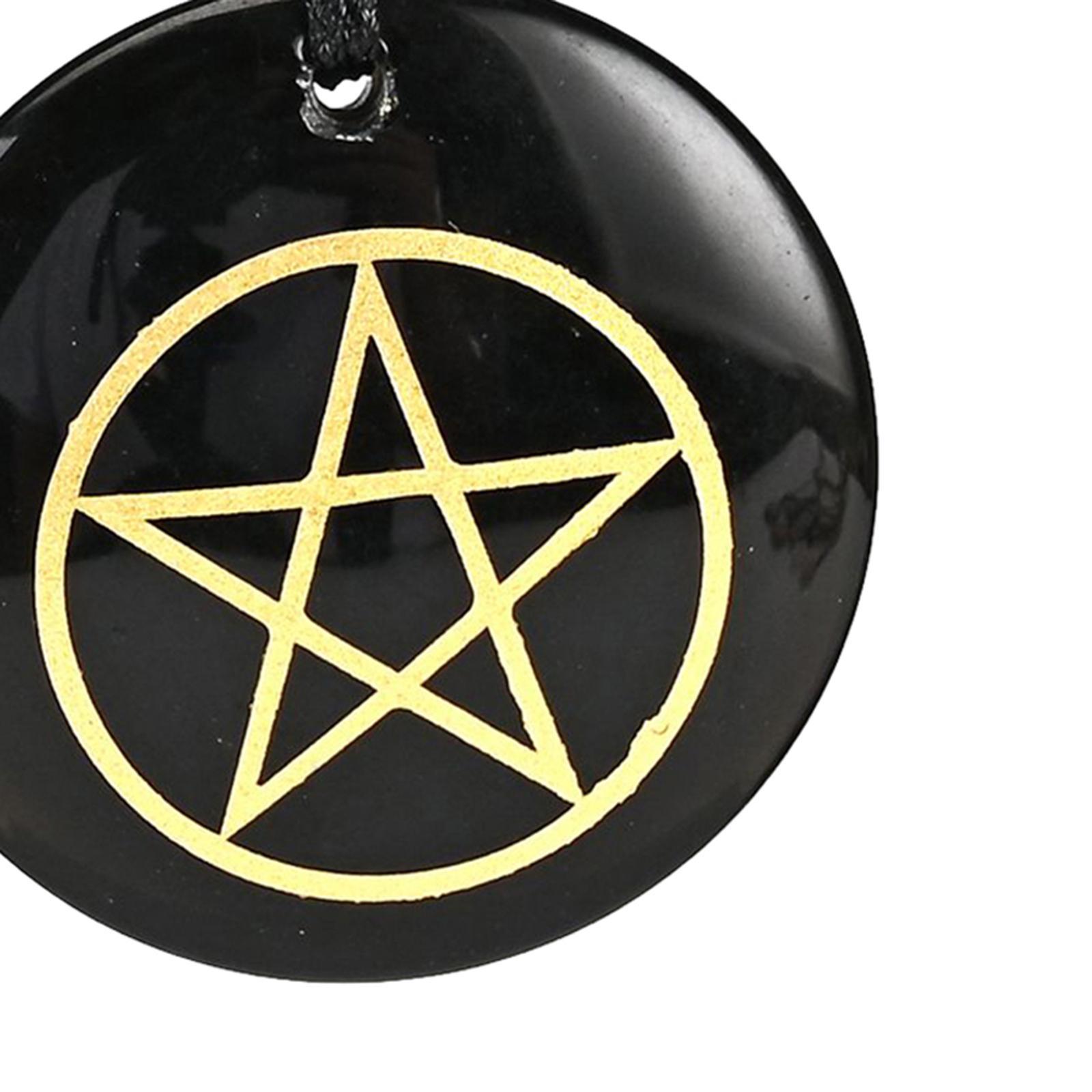 Stone Pendant Necklace Pentagram Charm Necklace for Anniversary Mother's Day