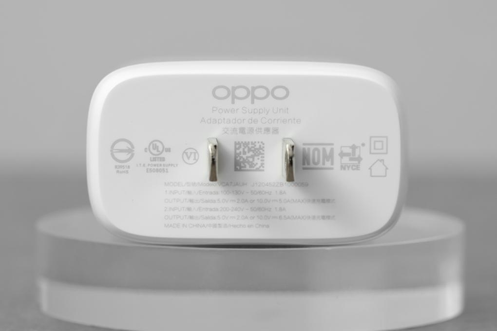 Adapter Sạc SuperVOOC 65W OPPO VCA7JAUH Trắng - Hàng chính hãng