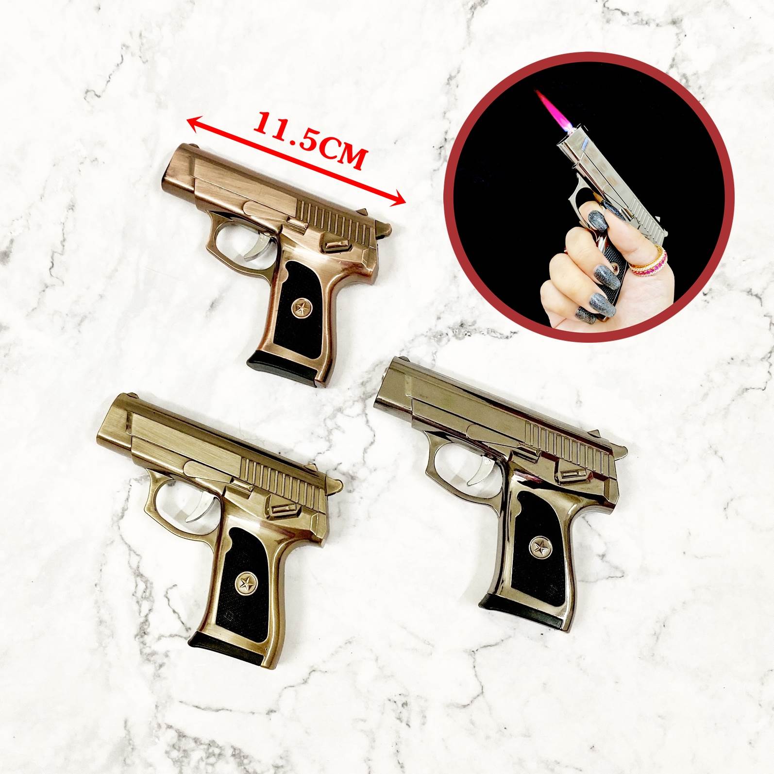 Hột quẹt bật lửa khè hình súng cz-83 mini -