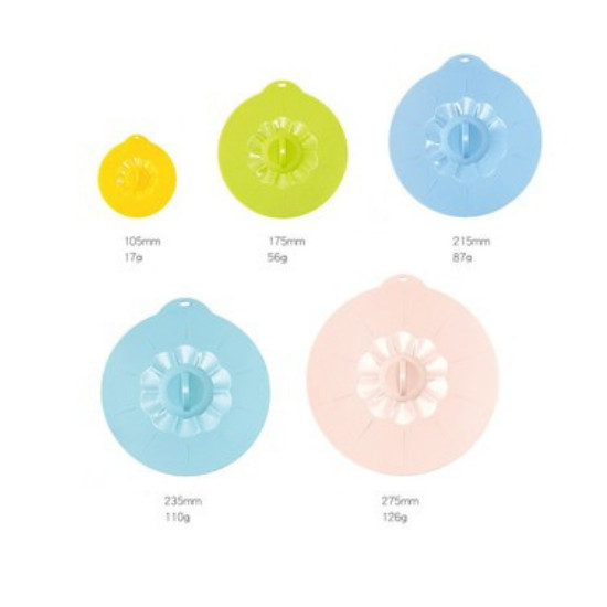 Bộ 5 Nắp Đậy Nồi Silicon Sử Dụng Được Cho Lò Vi Sóng