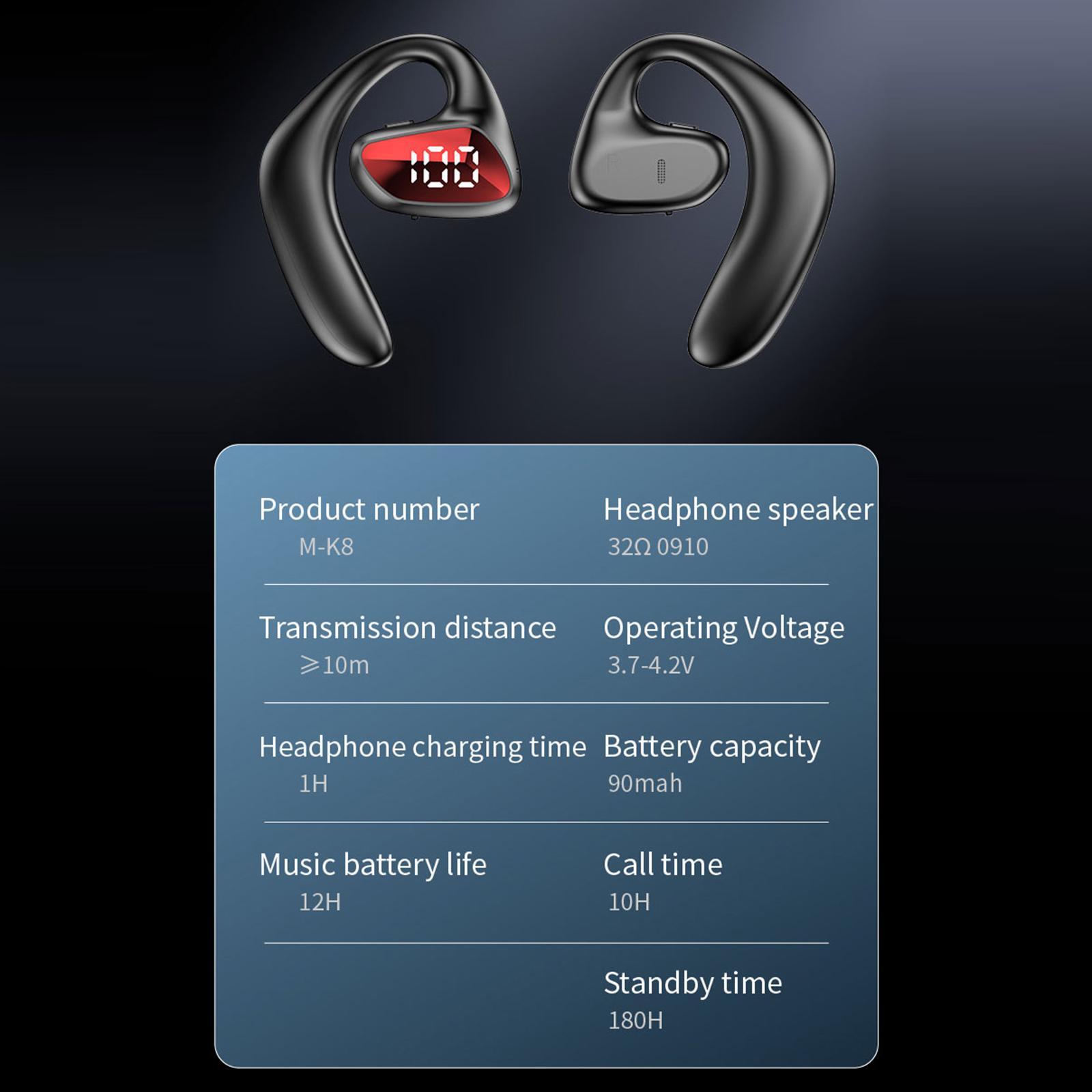 Headset Earhook Noise Cancelling Long Standby Time Single Ear for Driving