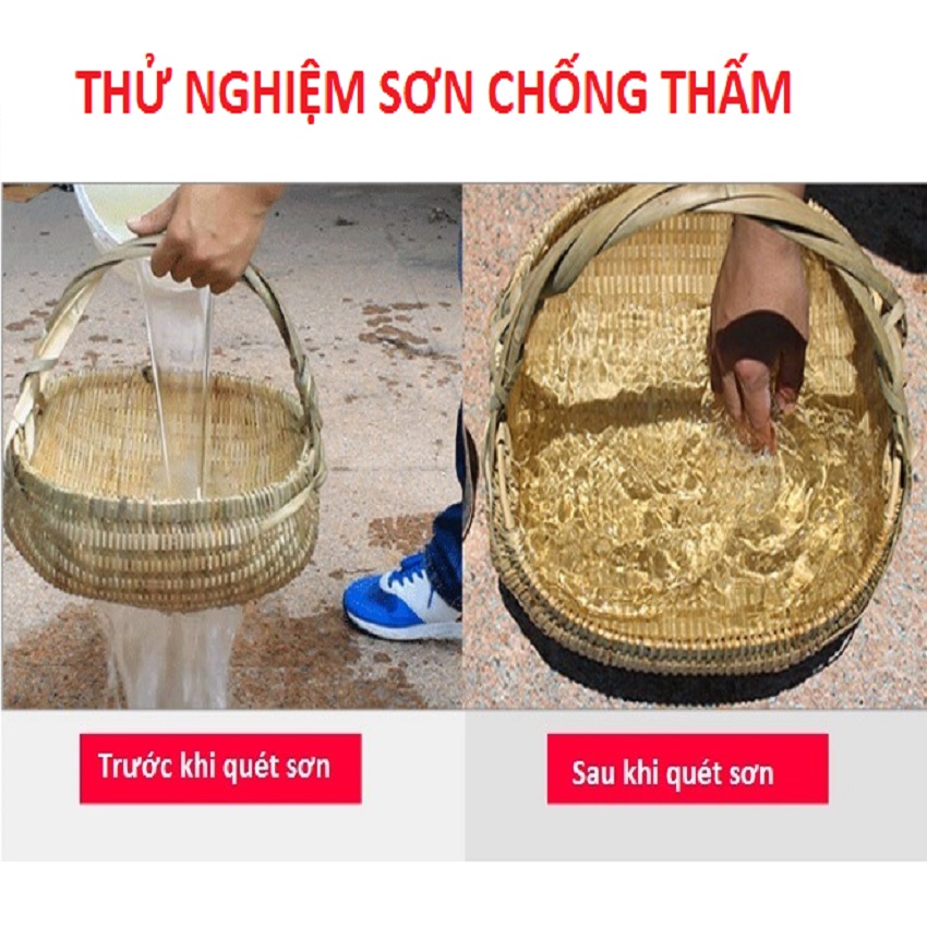 Keo chống thấm trong suốt nhà tắm, nhà vệ sinh. Tặng kèm chổi quét sơn