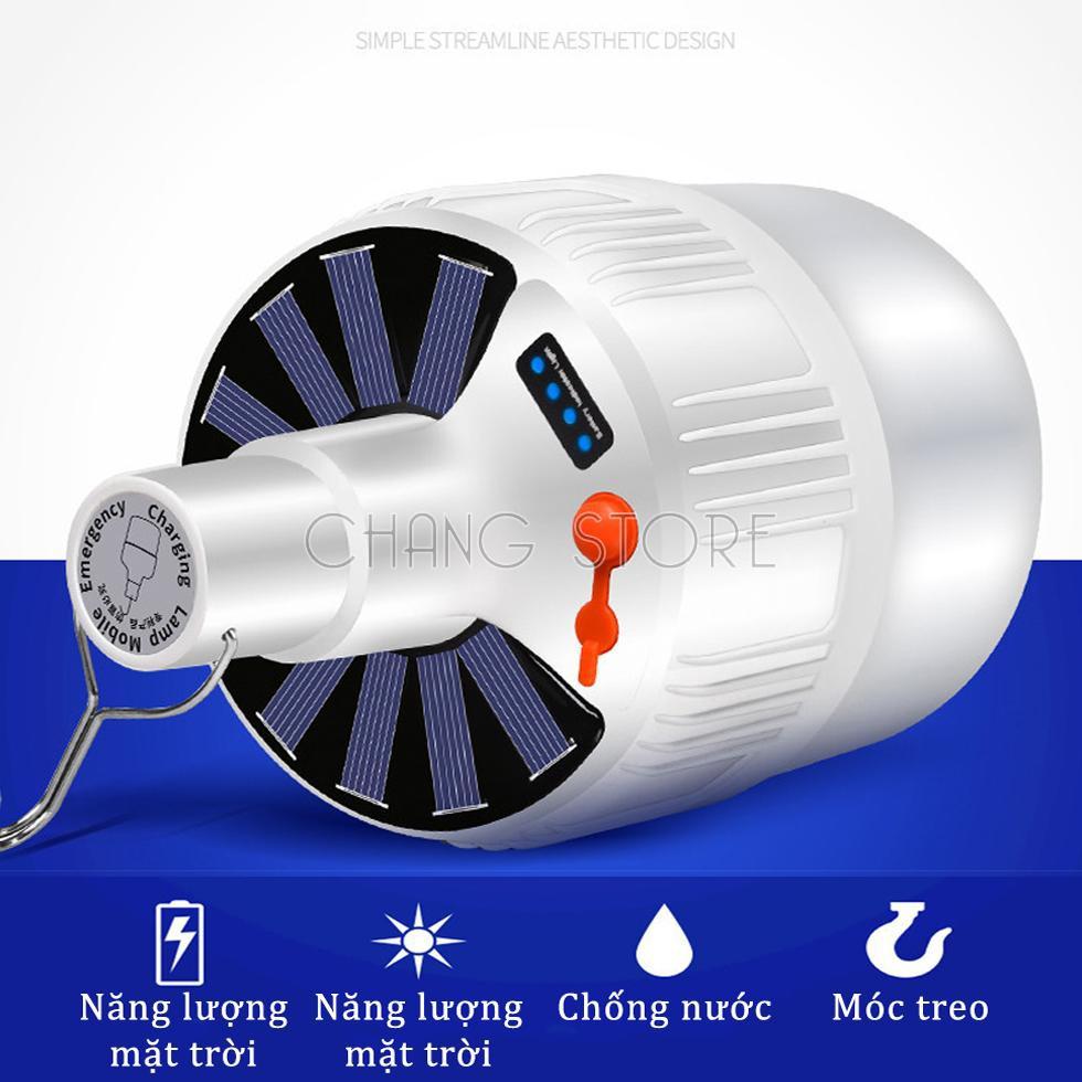 Bóng Đèn Tích Điện Sạc Bằng Năng Lượng Mặt Trời 100W Có Điều Khiển Từ Xa Siêu Sáng Vượt Trội