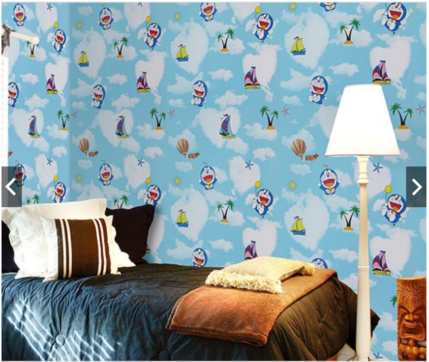 20M DECAL GIẤY DÁN TƯỜNG KEO SẴN KHỔ 45CM MẪU DOREMON BẦU TRỜI XANH