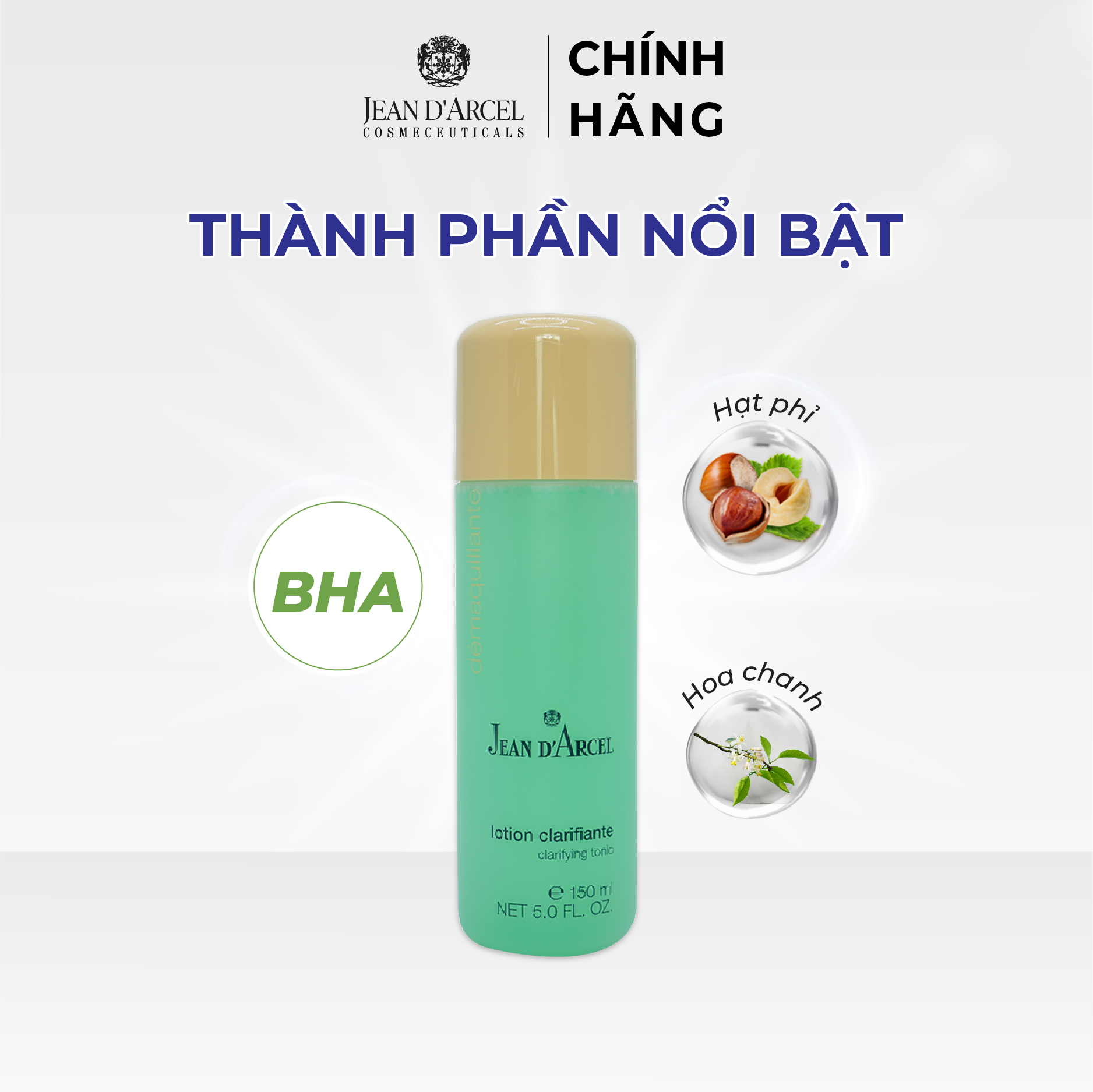 J02L Nước cân bằng cho da dầu và da mụn Demarquillante - Clarifying Tonic 150ml - Jean d'Arcel