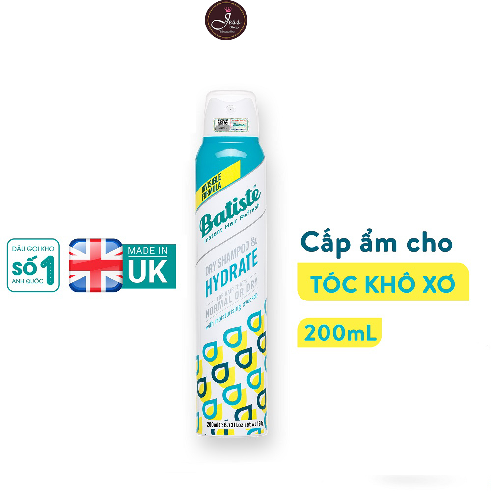 Dầu Gội Khô Số 1 Anh Batiste Dry Shampoo Hydrate 200ml