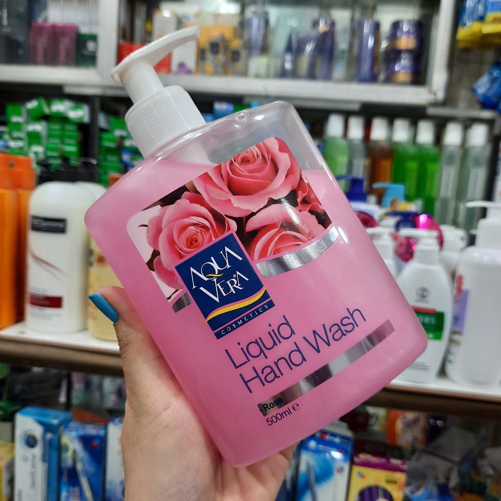 Nước rửa tay dưỡng da AquaVera hương hoa hồng 500ML