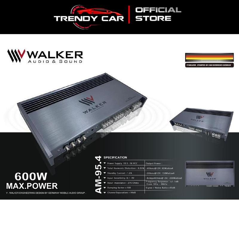 DSP Khuếch đại âm thanh V-WALKER AM-95.4, Amply xe hơi của Đức dành cho combo âm thanh cao cấpcho 4 Loa cánh