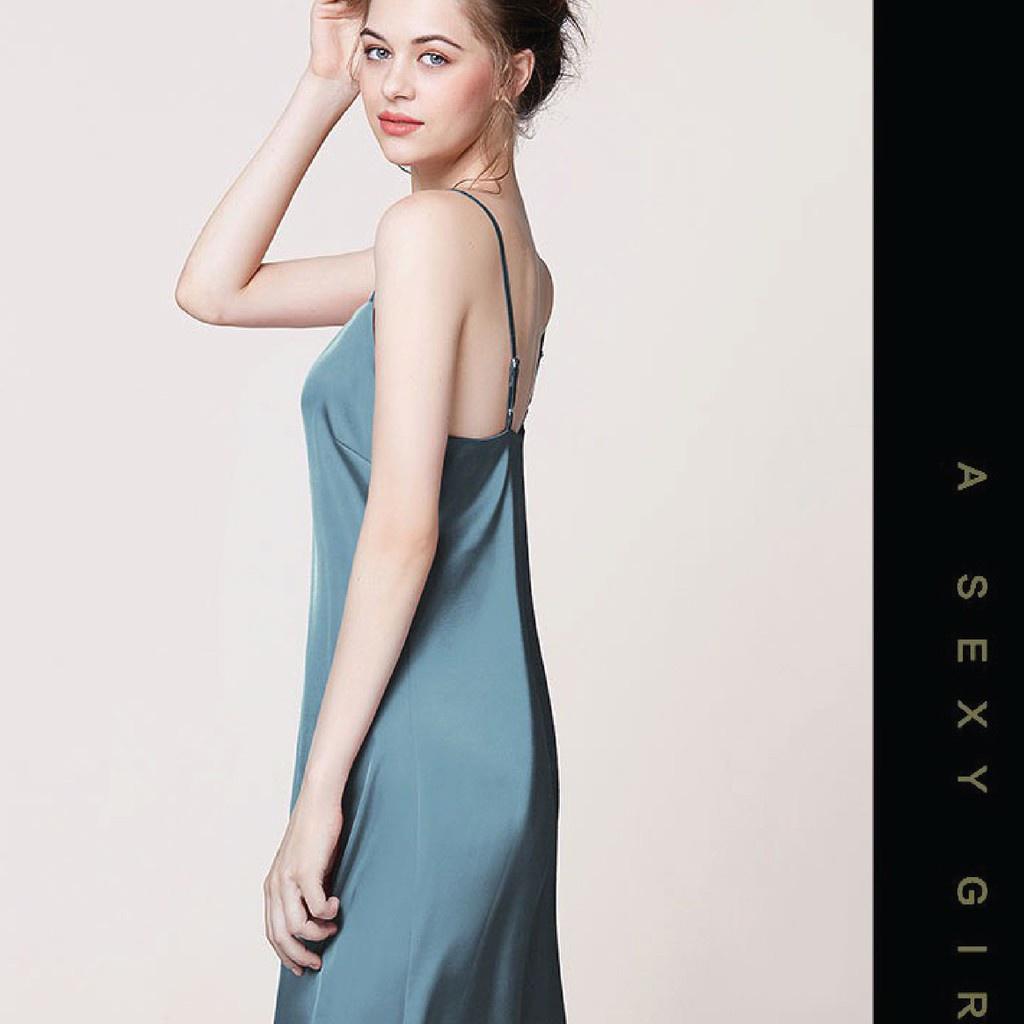 Váy ngủ lụa 2 dây, váy ngủ lụa hai dây sexy gợi cảm CHERRY STORE