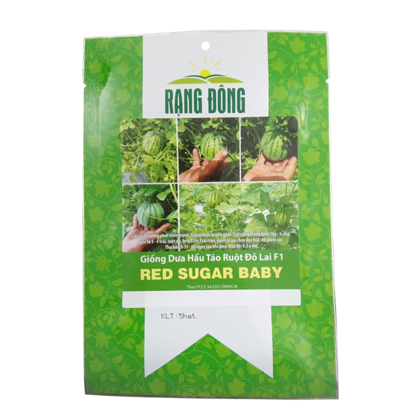 Hạt giống Dưa hấu táo đỏ Red Sugar Baby Rạng Đông - Gói 5 hạt
