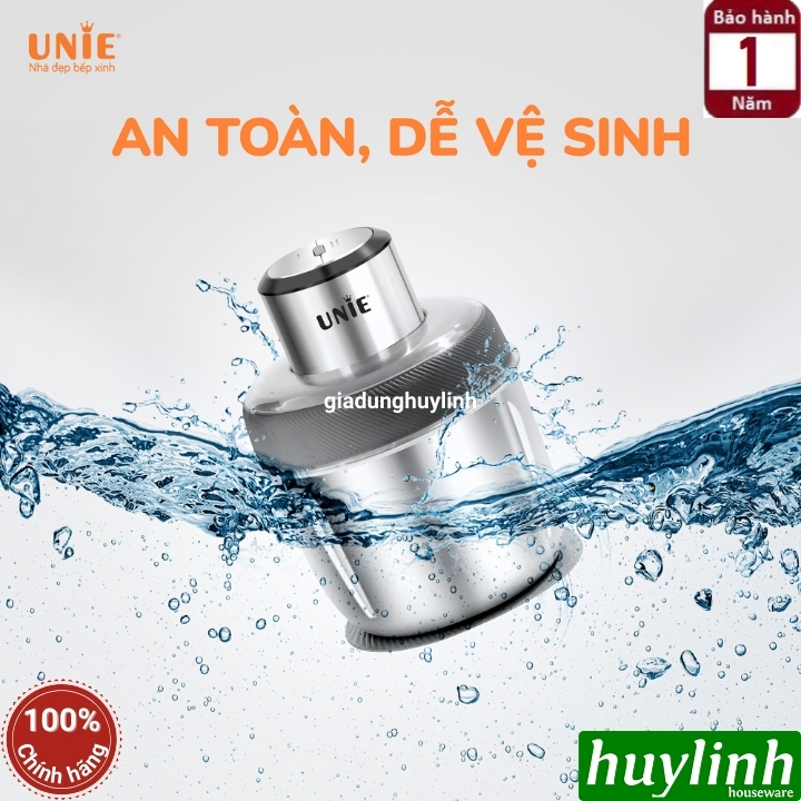 Máy xay thịt - thực phẩm Unie UE-226 - 2 cối inox 2.5 lít + dụng cụ bóc tỏi - Hàng chính hãng