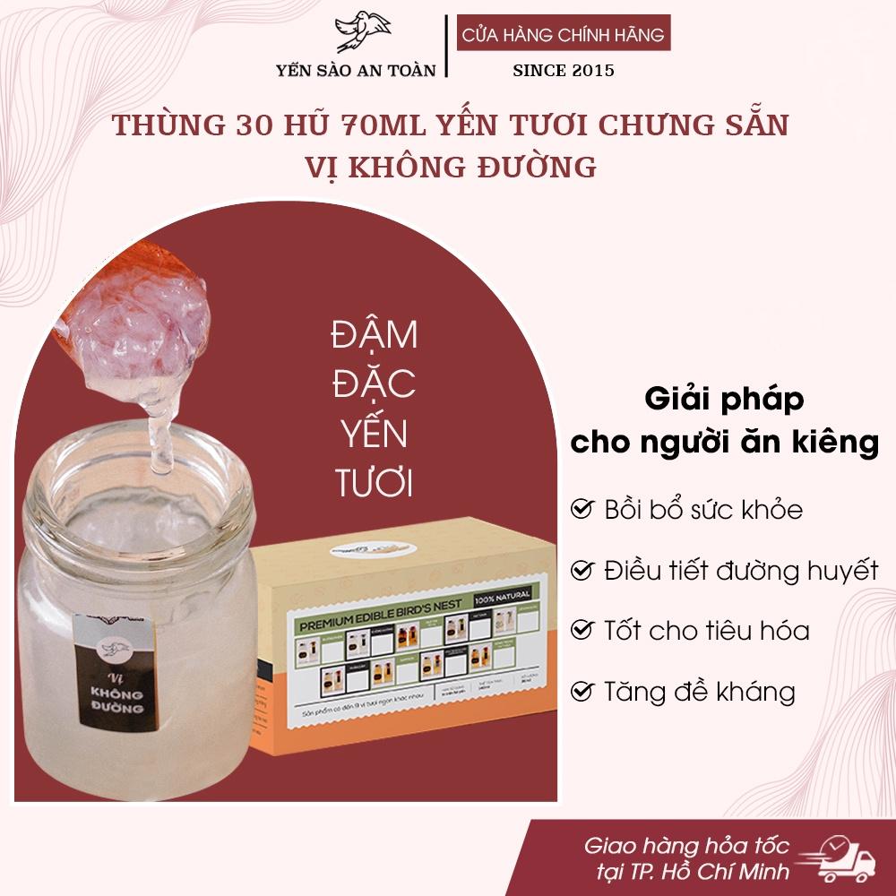 Thùng 30 hũ yến chưng sẵn 70ml GIẢM SÂU SIÊU TIẾT KIỆM cho gia đình MIX ĐẾN 10 vị ĐẬM ĐẶC YẾN TƯƠI từ Yến Sào An Toàn