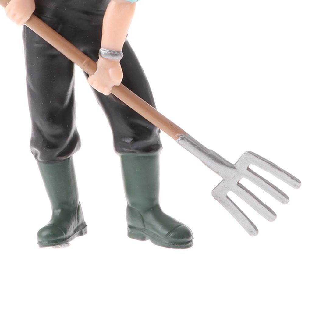 2 Pieces Simulation Farmer Model Action Figures Kids Toy Collections Gift