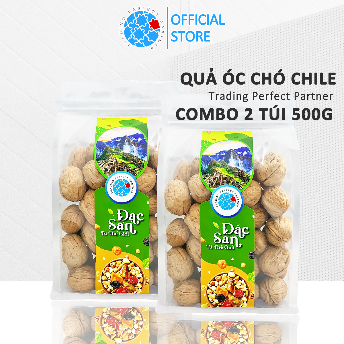 Combo 2 túi Quả Óc Chó Chile Trading Perfect Partner (500g/túi) - Óc Chó Vàng Chandler quả to, vỏ mỏng _ Tặng kèm dụng cụ tách vỏ