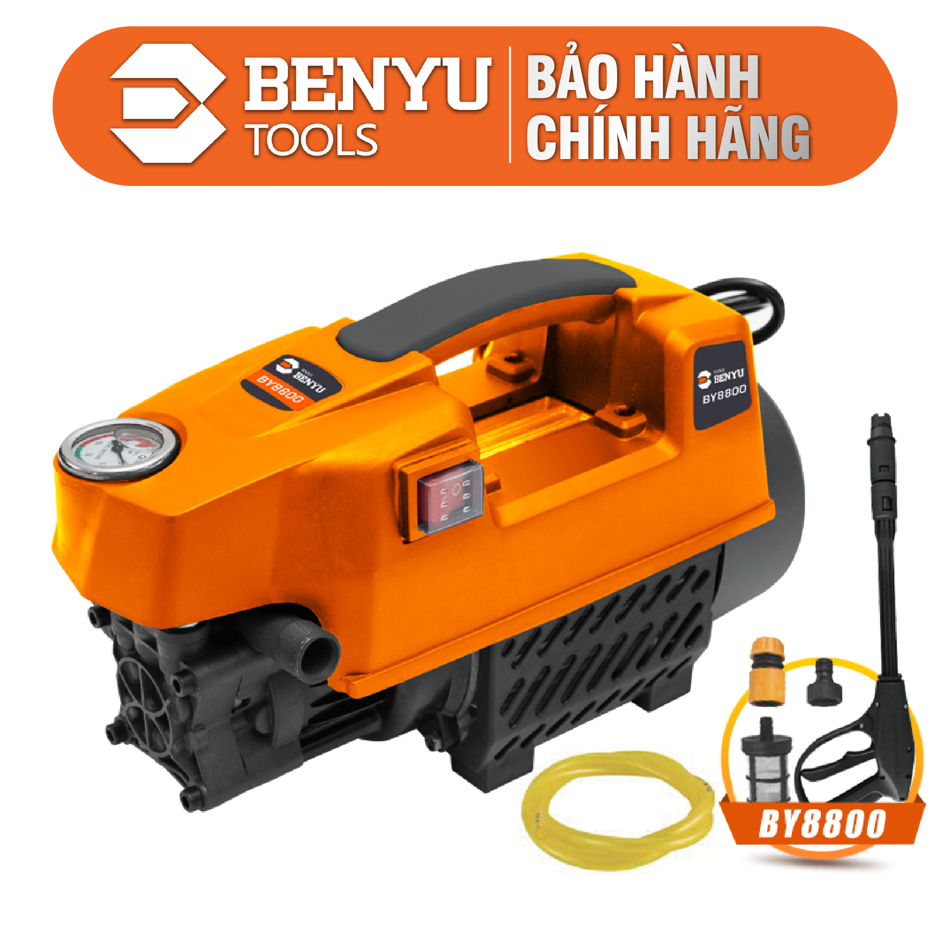 Máy Phun Xịt Rửa Áp Lực Cao 1500W Benyu BY8800