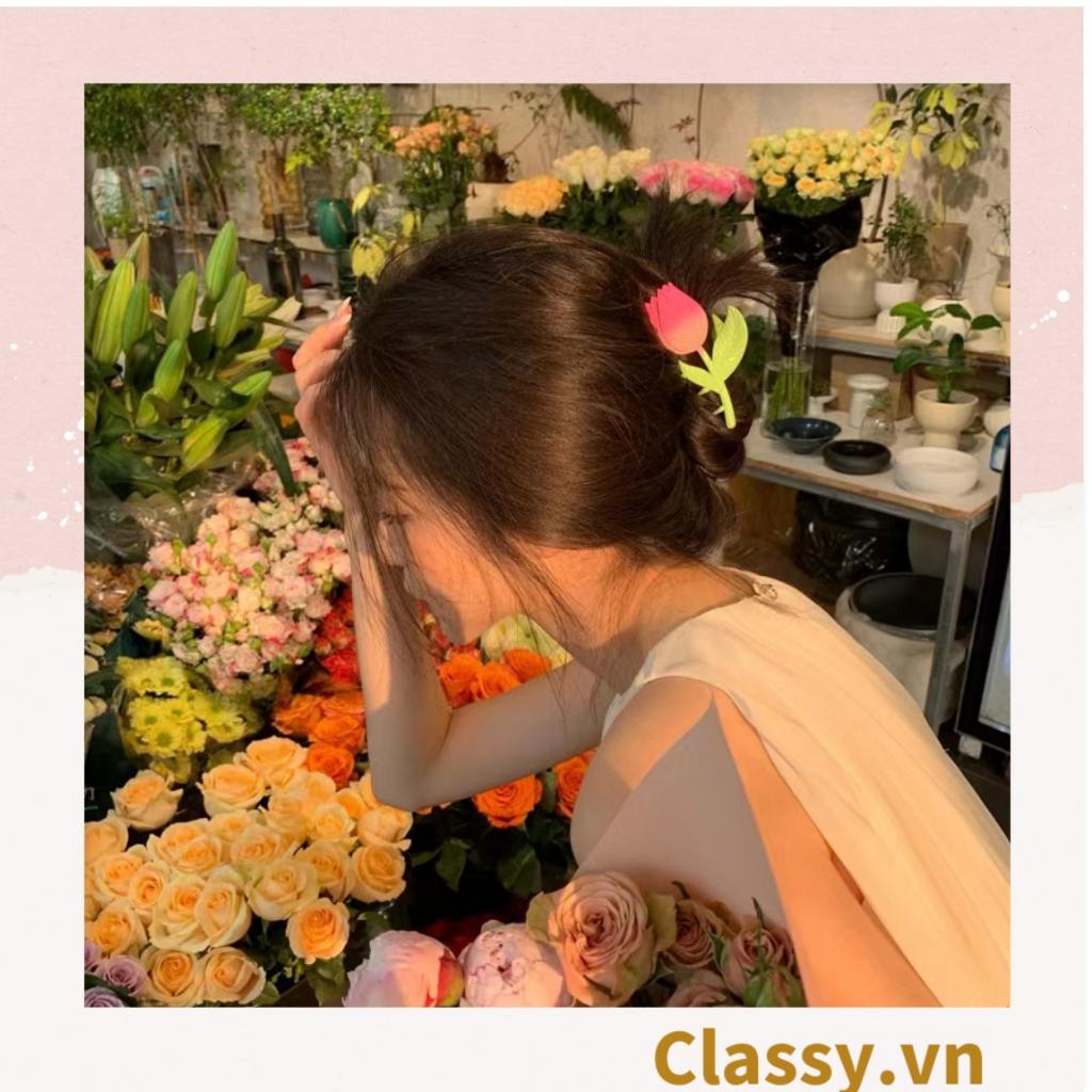 Kẹp càng cua, kẹp tóc Classy cỡ lớn, kiểu dáng hoa tulip PK1609