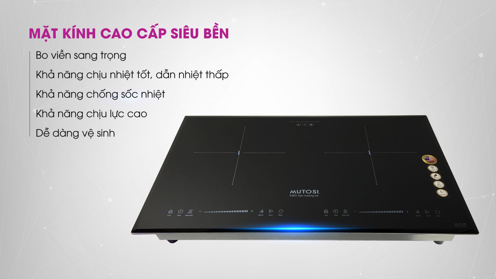 Bếp từ đôi MUTOSI MI-95D - Công nghệ nhật bản - Hàng chính hãng