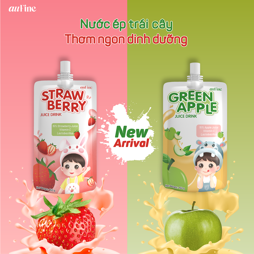 Nước Ép Dâu auFine Strawberry Juice Drink 150ml