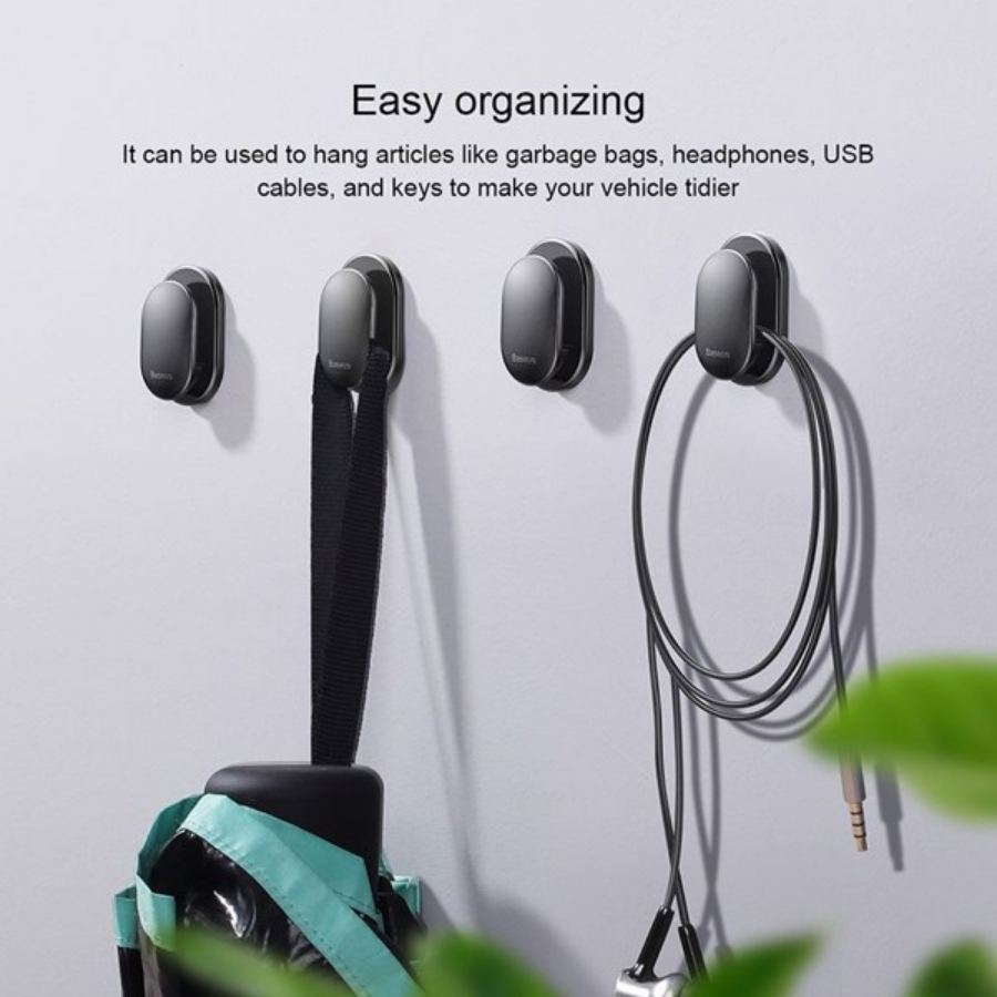 [Hàng Chính Hãng] Miếng dán móc treo đa năng Baseus Small Shell Vehicle Hook LV499 ( 4PCS ,Sticker Paste Holder)