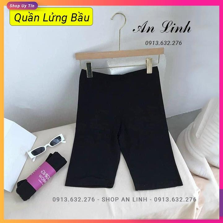 Quần bầu legging LỬNG trơn siêu đẹp co giãn thoải mái có chun chỉnh