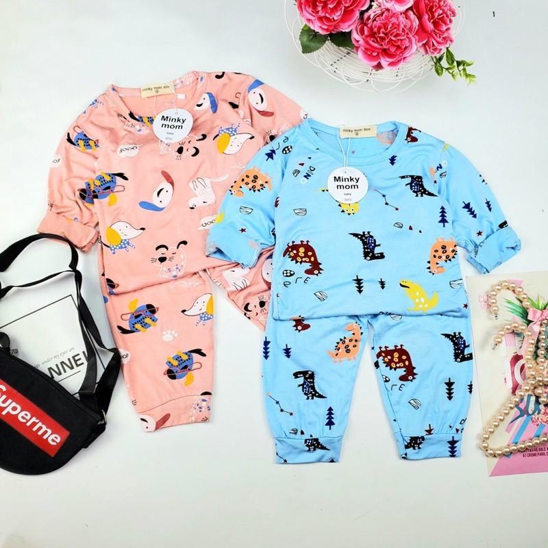 Bộ thun lạnh micky mom dài tay cho bé/ bộ dài tay nằm điều hoà