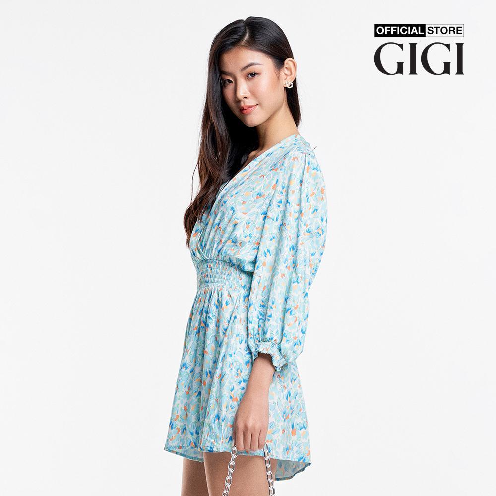 GIGI - Đầm mini cổ V tay dài bo gấu thời trang G2206J231617