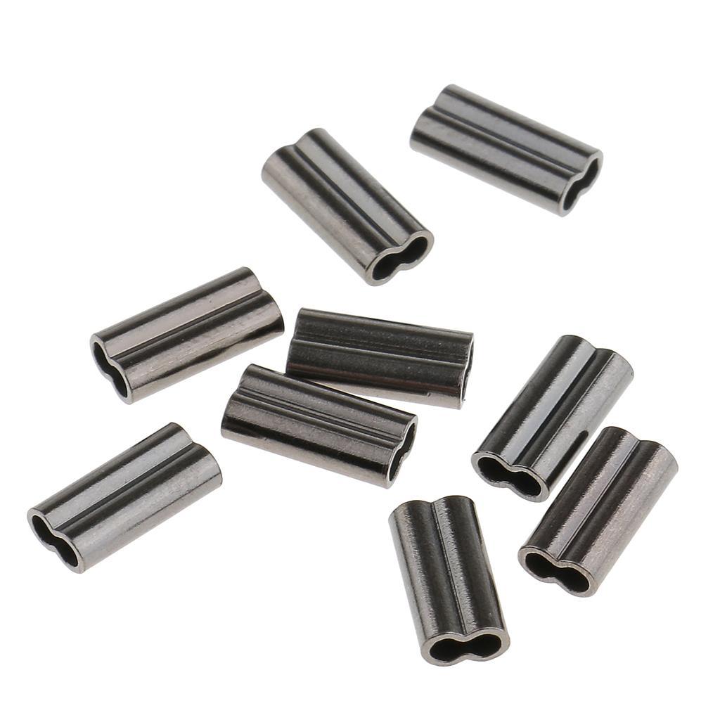100Pcs 1.2/1.5mm Double Barrel Fishing Crimps for Fishing Rig Making 10mm