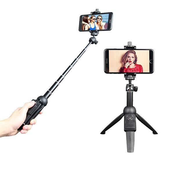 Gậy Chụp Hình, Tự Sướng Kiêm Chân Tripod Nhỏ Gọn Kèm Tay Remote Bluetooth