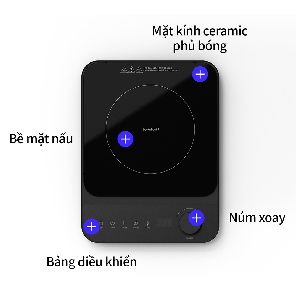 Bếp điện từ Locknlock Induction cooker EJI351BLK công suất 2000W - Màu đen - Hàng Chính Hãng - JoyMall