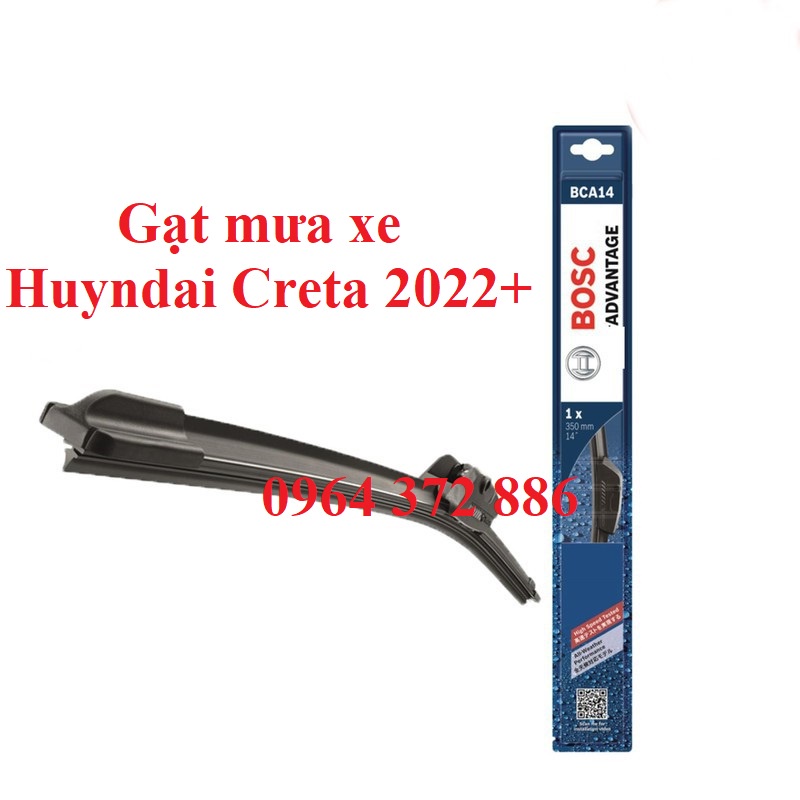 Gạt mưa ô tô, cần gạt mưa silicon xe Hyundai Creta 2022 - 2023 gạt sạch êm, bộ 2 cần gạt