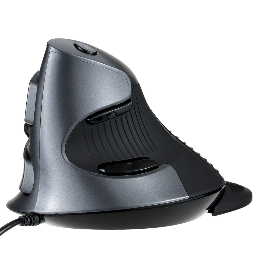 Chuột quang dọc Delux USB có dây Ergonomic có thể điều chỉnh 1600 DPI Các nút 5D với phần tựa tay có thể tháo rời