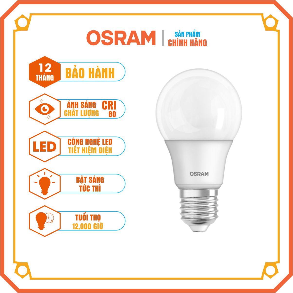 Bóng đèn LED OSRAM LED ECO BULB CLASSIC A E27 - Ánh sáng chất lượng, Tiết kiệm điện - Nhập Khẩu Chính Hãng