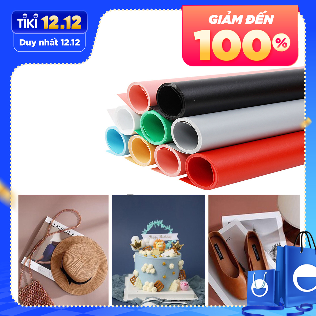 Phông nền nhựa PVC trơn kích thước 70x140cm treo giá khung chụp ảnh sản phẩm đủ màu sắc