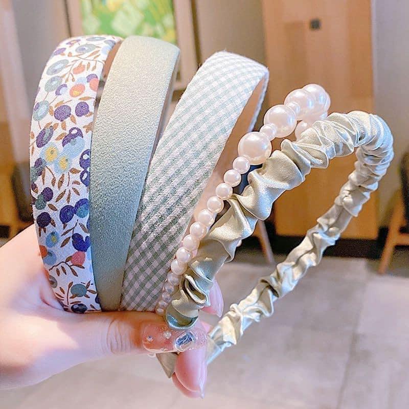 Set 5 Bờm Tóc Vải Màu Pastel Xinh Xắn Dễ Thương Cho Nữ