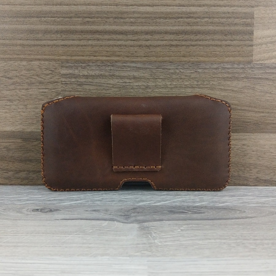 Bao Da Đeo Lưng dành cho Iphone XS Max Da Sáp Nâu Cafe