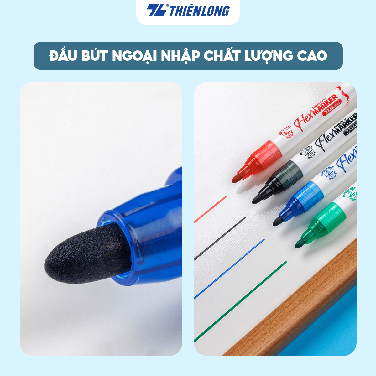 Bút lông bảng Thiên Long Flexoffice FO-WB02/KH - Whiteboard Marker