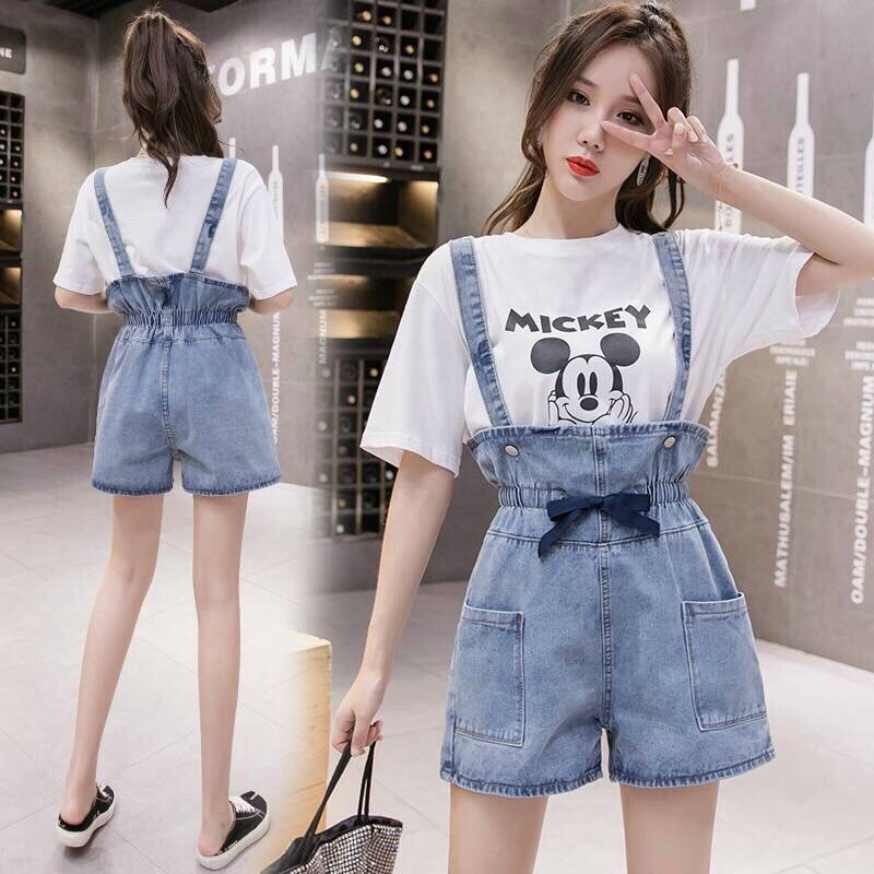 Quần Yếm Ngắn Lưng Thun