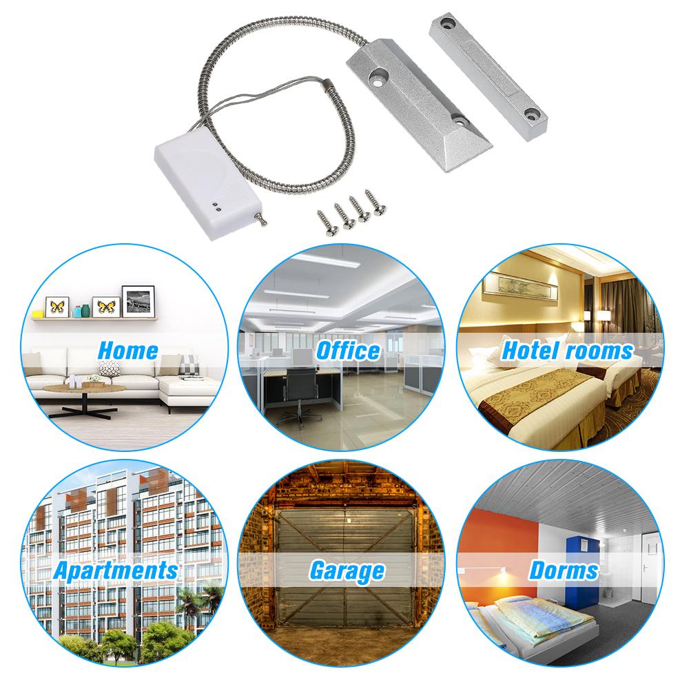 Wireless 433MHz Metal Rolling Door Magnetic Contact Sensor Switch Door Window Open Detector Normal Close Type For Home Burglar Alarm System