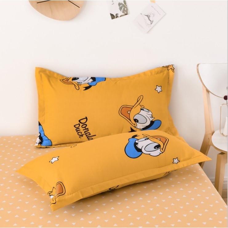 Bộ chăn ga gối phong cách Hàn Quốc vịt Donal bo chun đủ kích thước