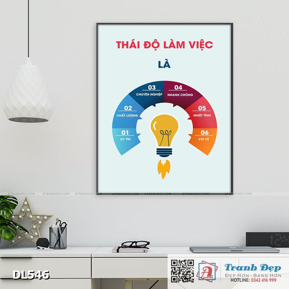 Tranh động lực trang trí phòng làm việc - Thái độ làm việc - DL546