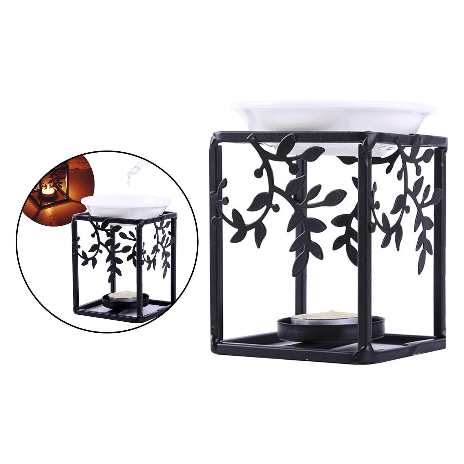 Tealight Candle Holder Essential Melt Fragrance Oil Burner Warmer Black