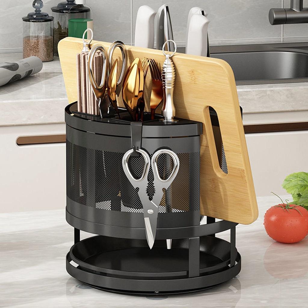 Kệ dao thớt xoay 360 độ - Thiết kế thông minh - Thép chống gỉ sơn tĩnh điện 5 lớp - Giao nhanh - Đổi mới dễ dàng